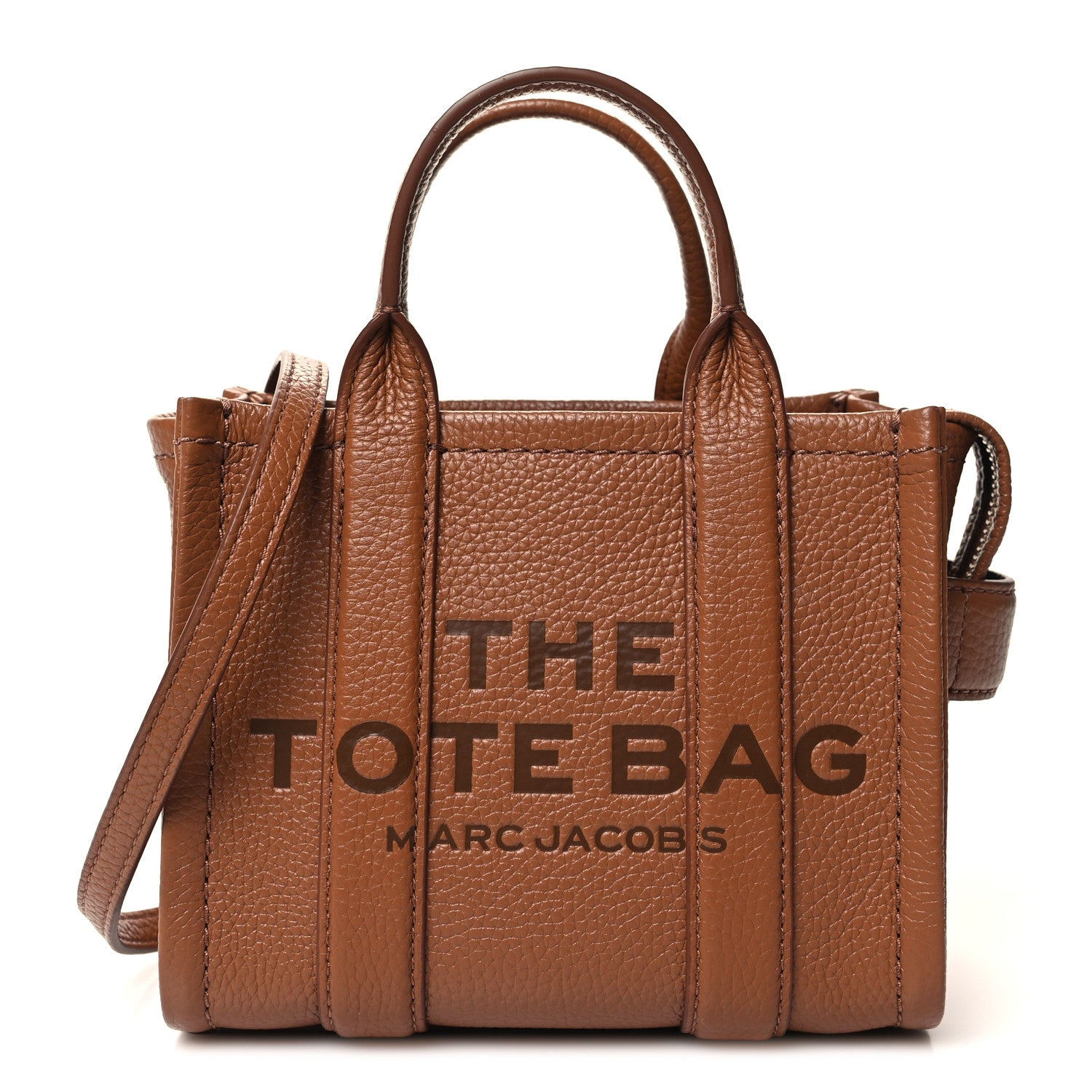 Marc Jacobs Grained Calfskin Mini The Tote Bag Argan Oil 1 of 11
