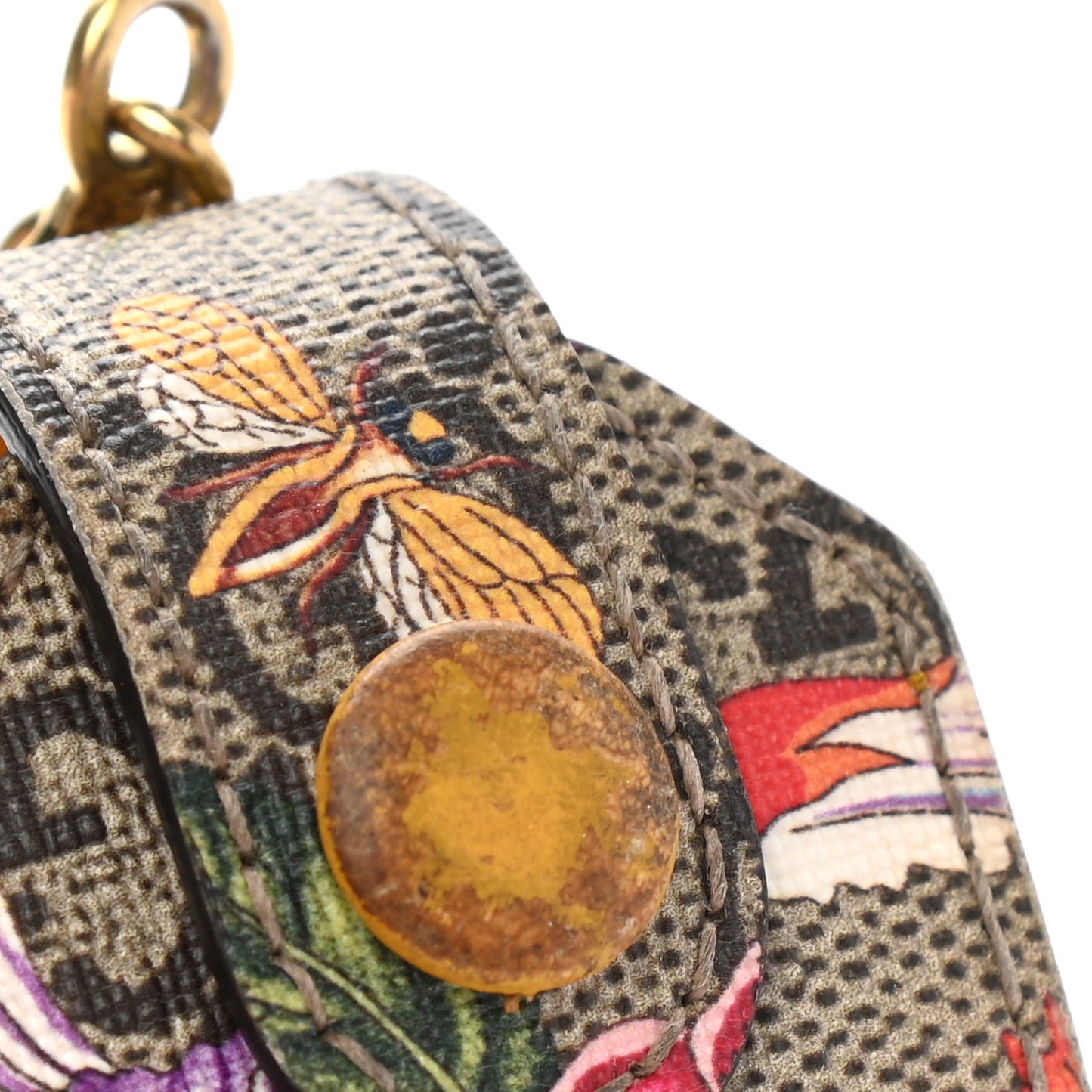 GG Supreme Monogram Flora Ophidia Airpod Case Beige