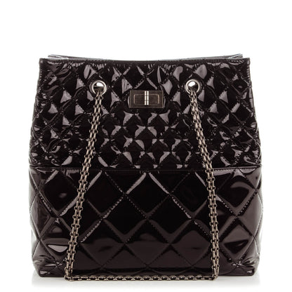 Chanel Patent Quilted Small Reissue 2.55 Tote Dark Burgundy 1 of 7