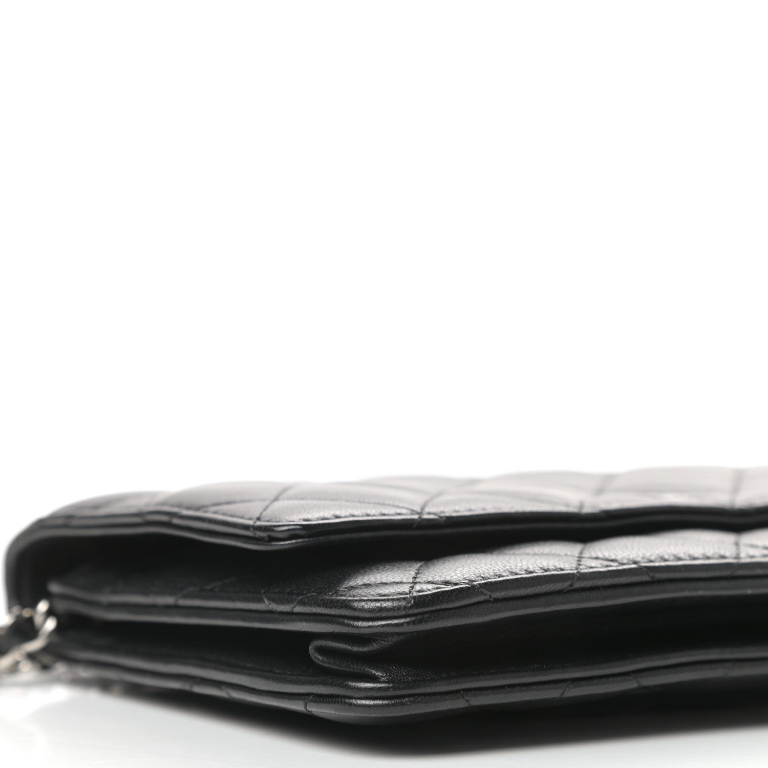 Chanel Lambskin Quilted Wallet On Chain WOC Black 10 of 12