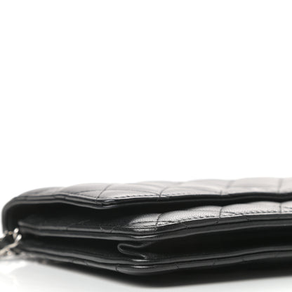 Chanel Lambskin Quilted Wallet On Chain WOC Black 10 of 12