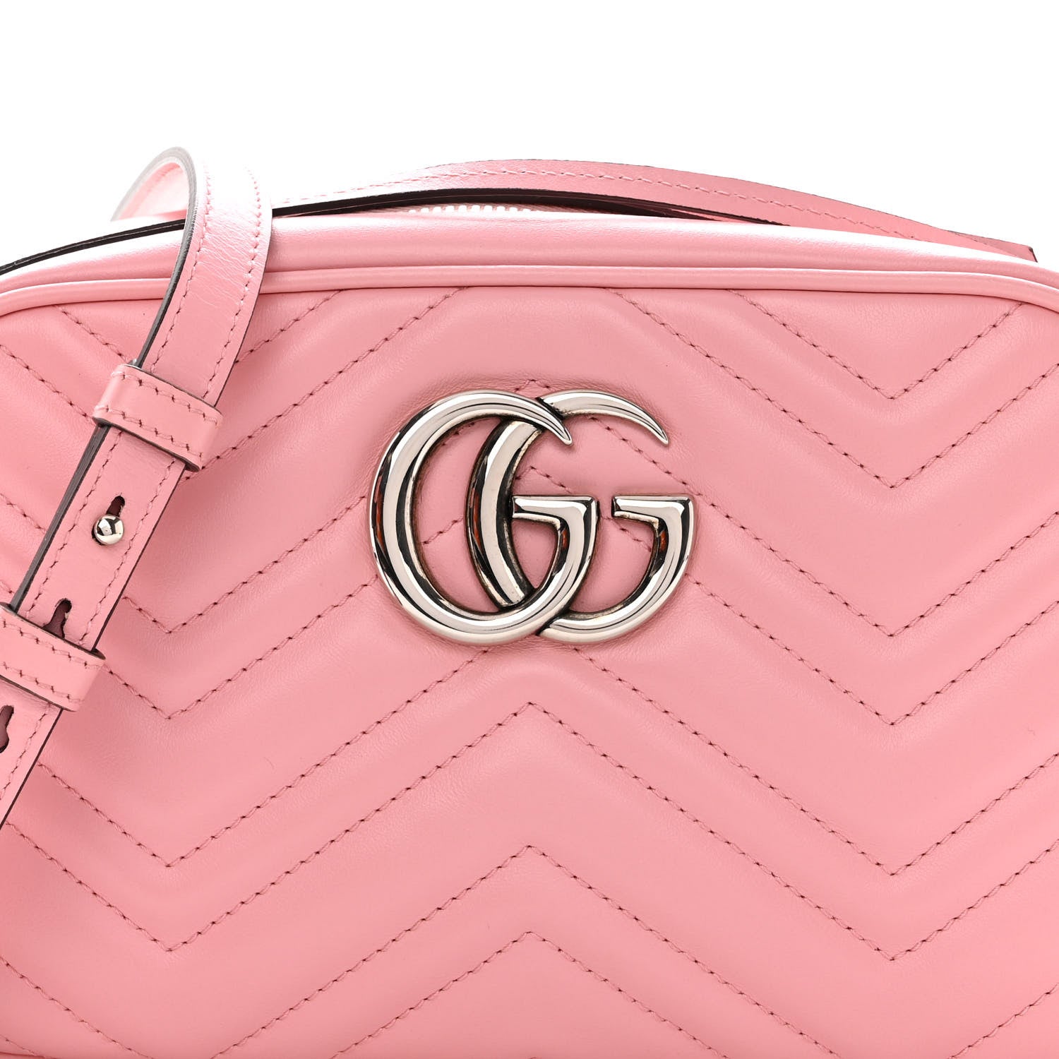 Gucci Calfskin Matelasse Small GG Marmont Chain Shoulder Bag Wild Rose 8 of 10