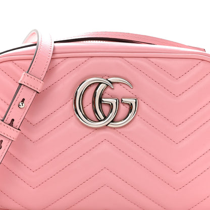 Gucci Calfskin Matelasse Small GG Marmont Chain Shoulder Bag Wild Rose 8 of 10