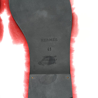 Hermes Woolskin Oran Sandals 41 Rose Du Desert 7 of 8