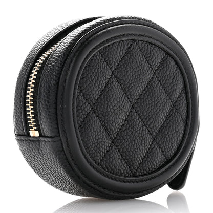 Chanel Caviar Quilted Filigree Zip Around Classic Coin Purse Black 3 of 7