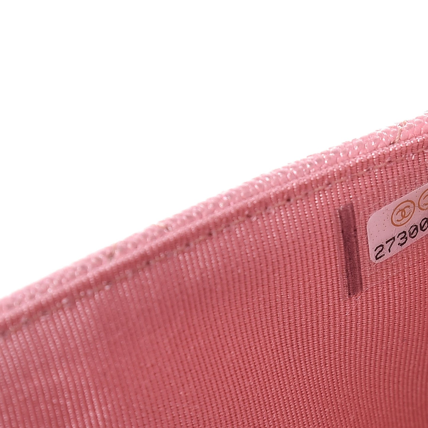 Iridescent Caviar Quilted Wallet on Chain WOC Rose Pink