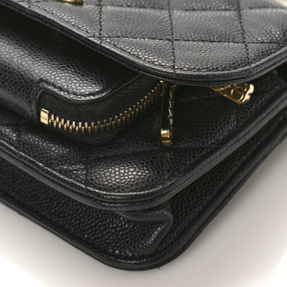 Chanel Caviar Quilted Business Affinity Clutch With Chain Black 10 of 10