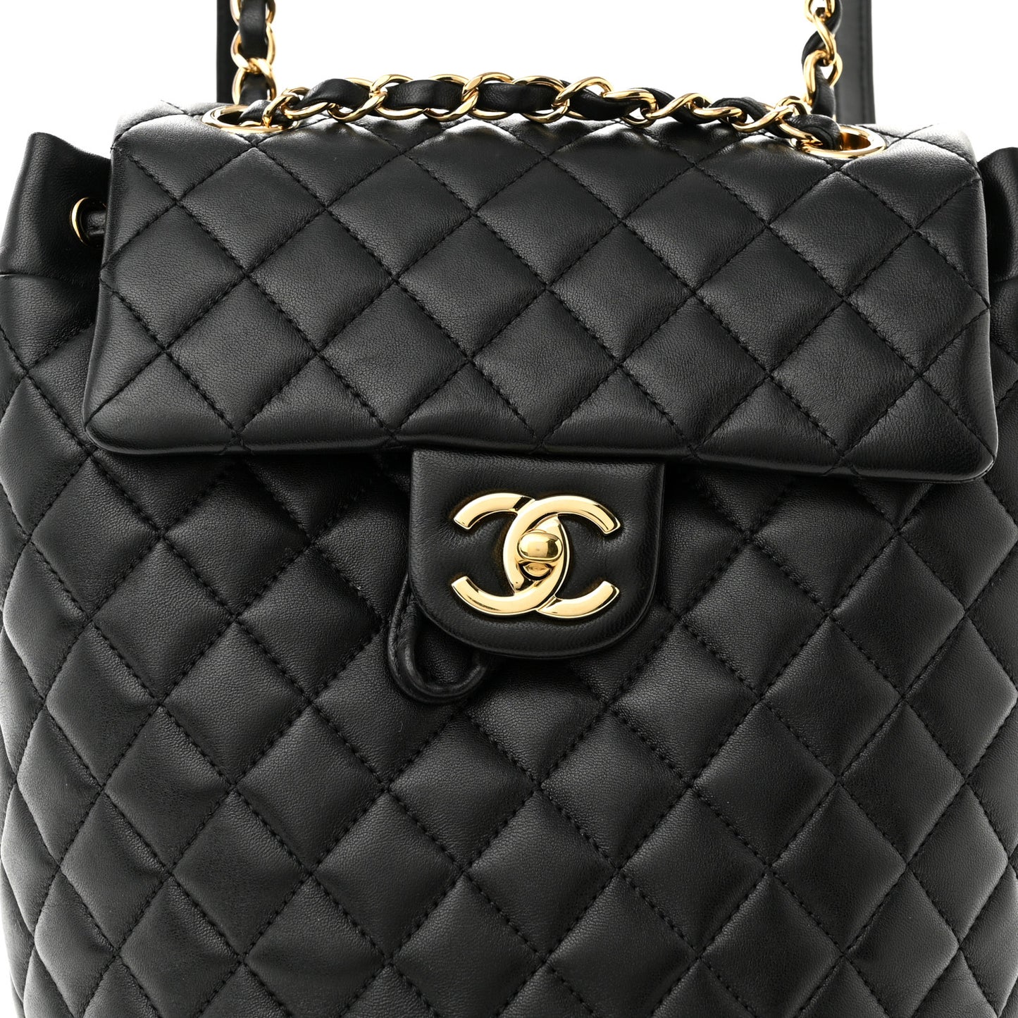 Lambskin Quilted Small Urban Spirit Backpack Black