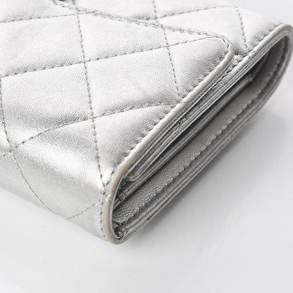 Chanel Metallic Lambskin Quilted Long Flap Wallet Silver 15 of 18