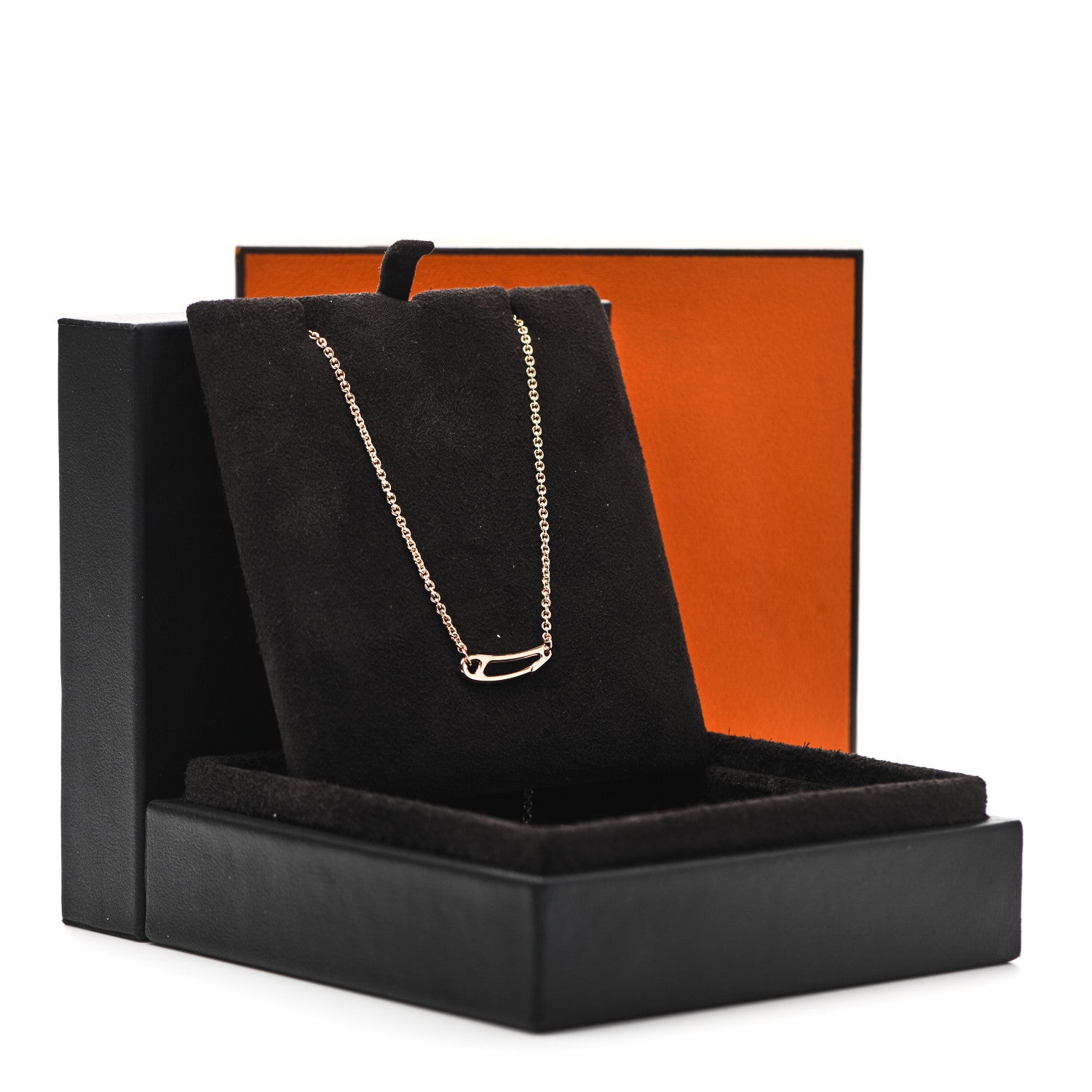 Hermes 18K Rose Gold Chaine d'Ancre Mini Punk Necklace ST 5 of 5