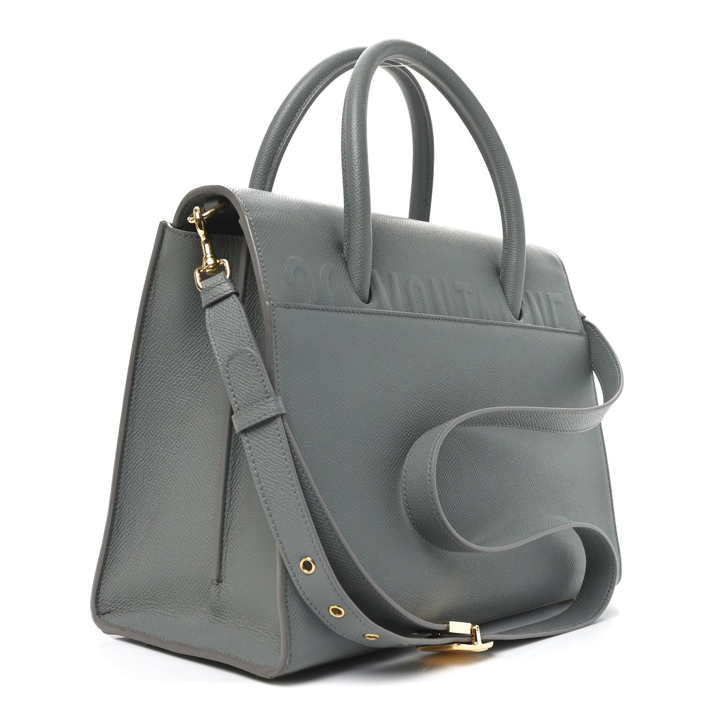Grained Calfskin Large St. Honore Tote Grey Stone