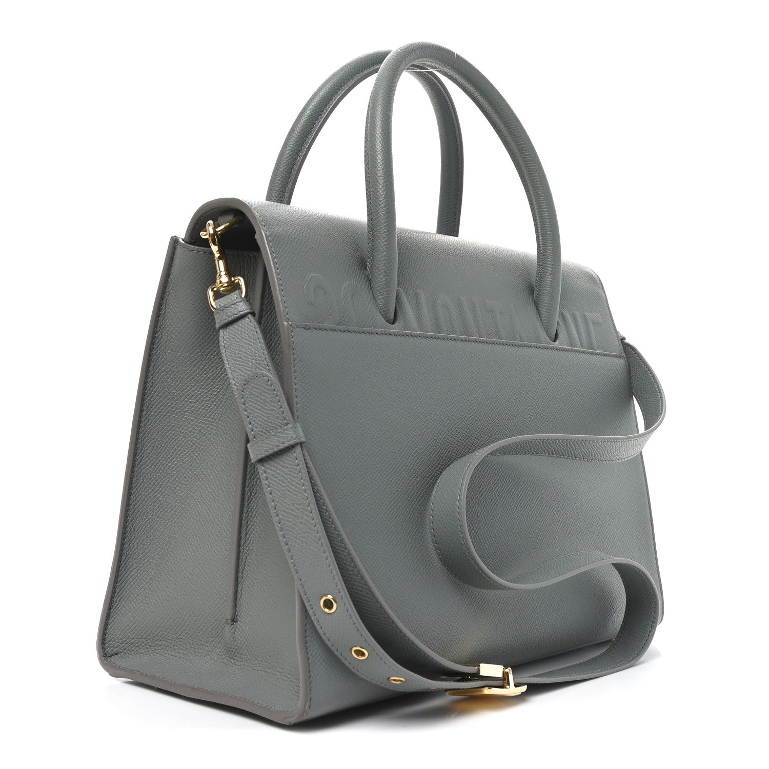 Christian Dior Grained Calfskin Large St. Honore Tote Grey Stone 3 of 9