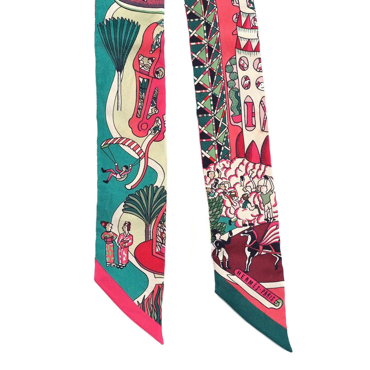 Hermes Silk Exposition Universelle Twilly Rose Vif Menthol 2 of 5