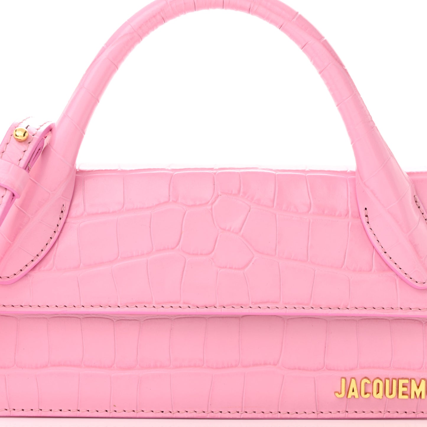 Calfskin Crocodile Embossed Le Chiquito Long Pink