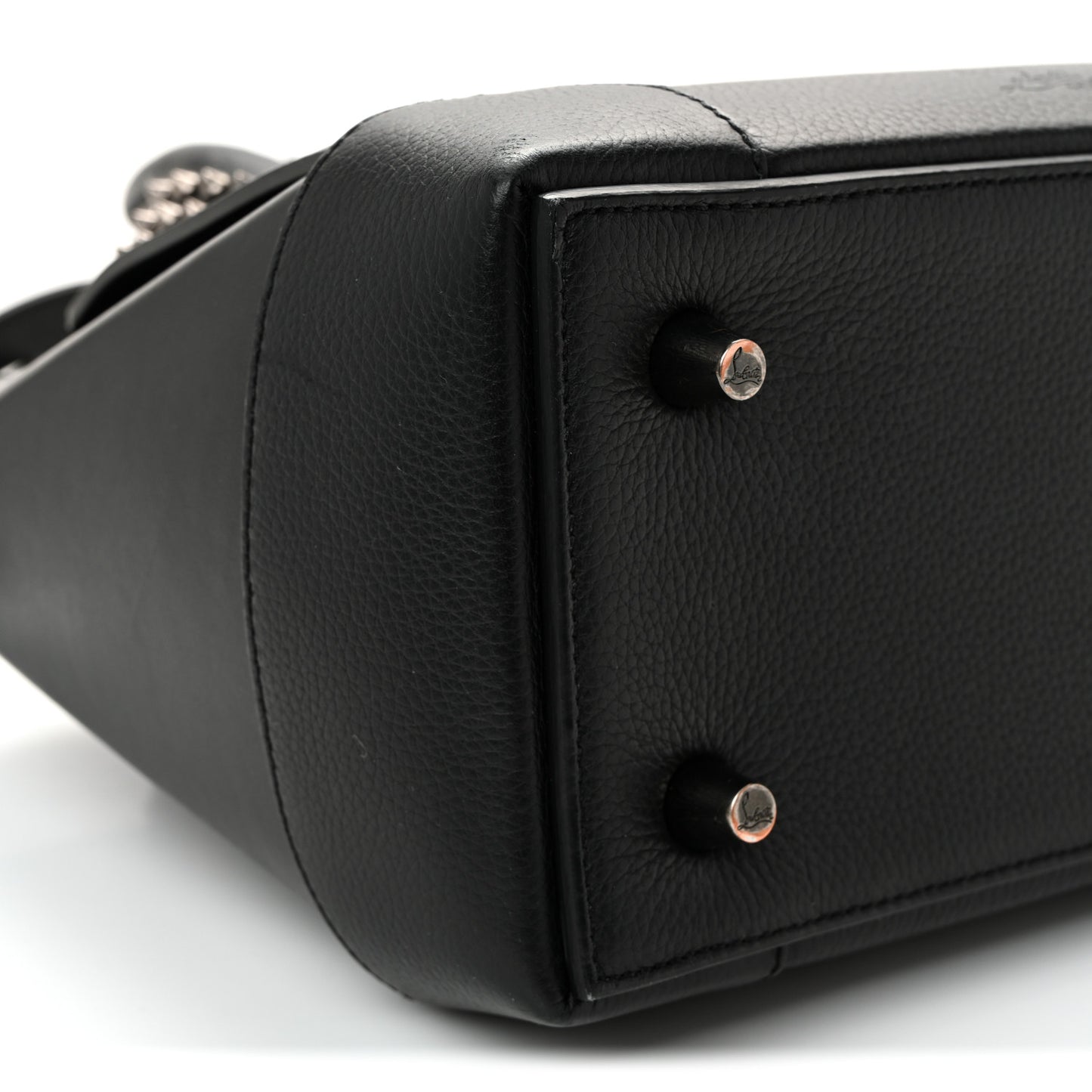 Grained Calfskin Spike Small Eloise Tote Black