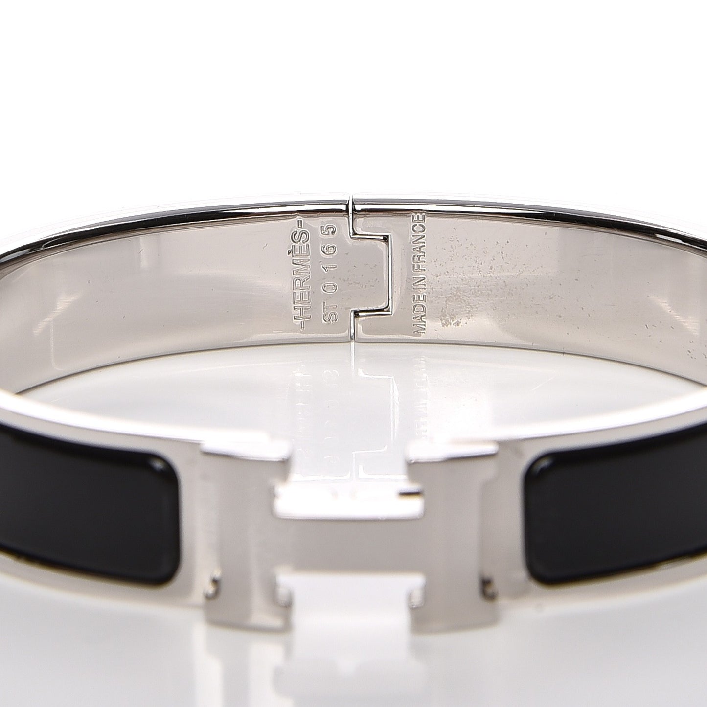 Enamel Narrow Clic Clac H Bracelet GM Black
