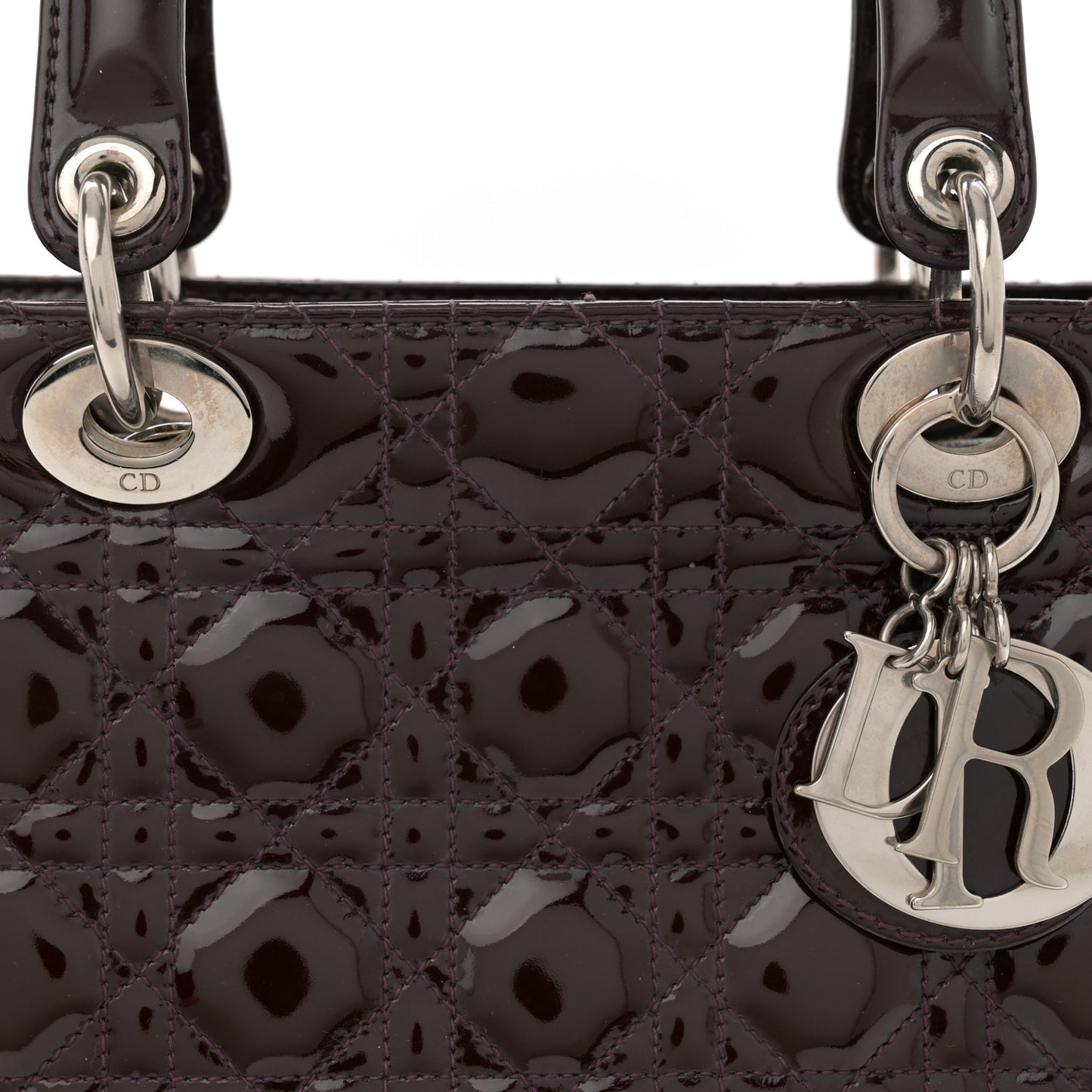 Patent Cannage Medium Lady Dior Burgundy Red