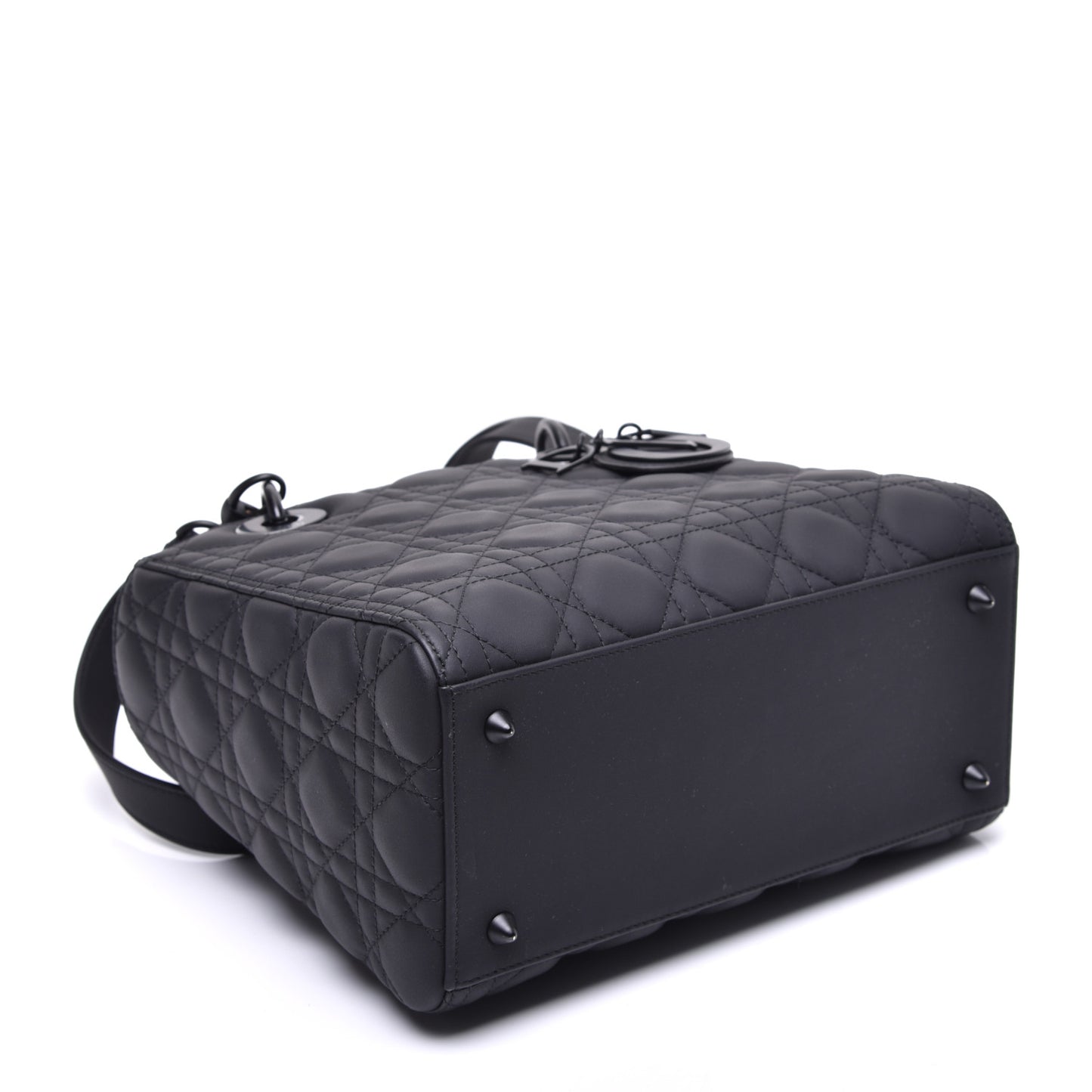 Ultra Matte Calfskin Cannage Medium Lady Dior Black