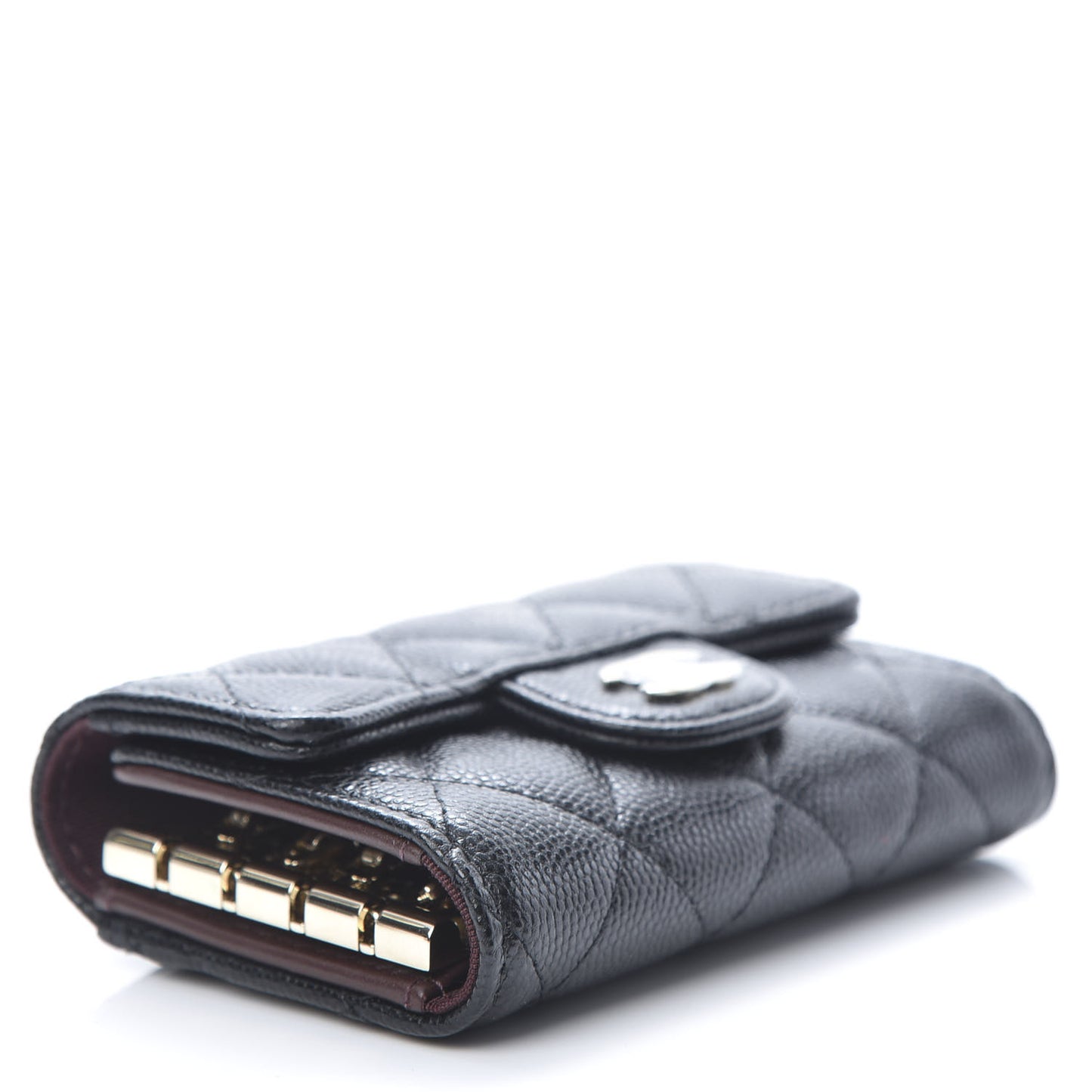 Caviar Quilted Classic 4 Key Holder Wallet Black