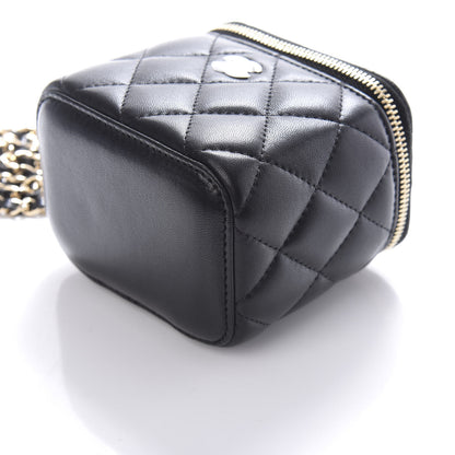 Chanel Lambskin Quilted Mini Vanity Case With Chain Black 9 of 10