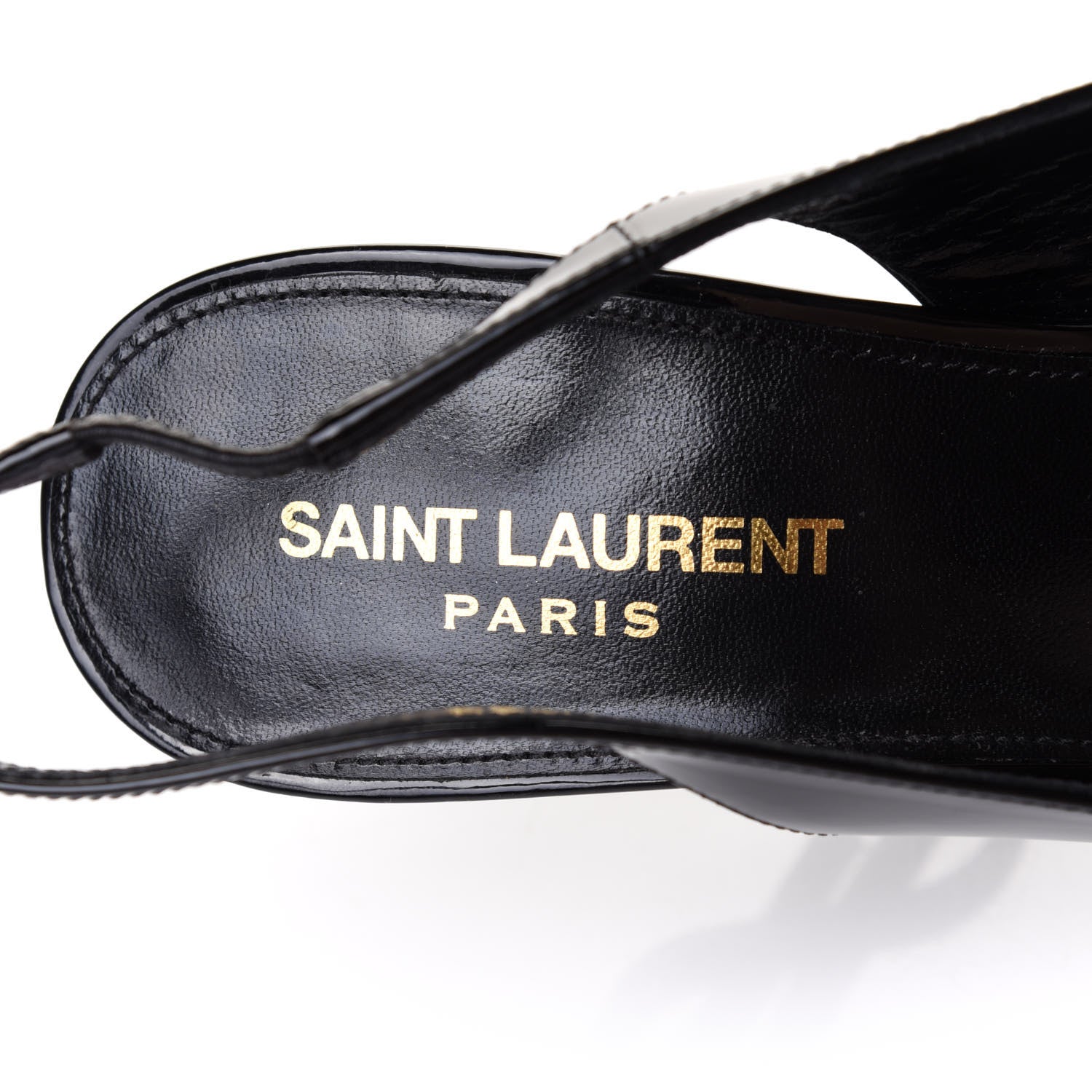 Saint Laurent Patent Opyum 110 Slingback Pumps 39 Black 6 of 9