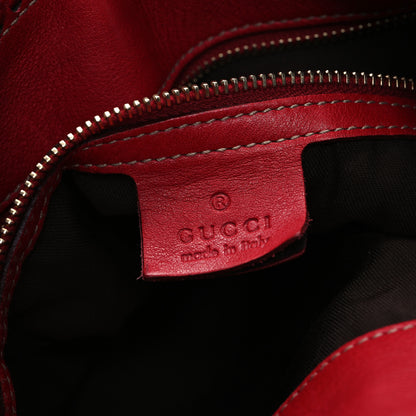 Gucci Calfskin Large Horsebit Chain Hobo Red 6 of 14