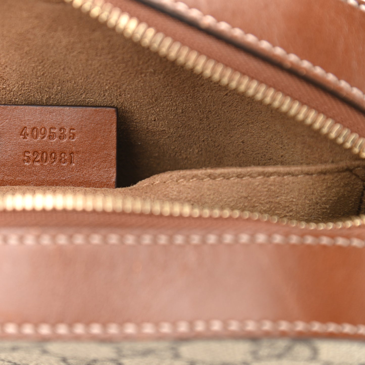 GG Supreme Monogram Cuoio Toscano Mini Chain Shoulder Bag Beige Ebony Cuir