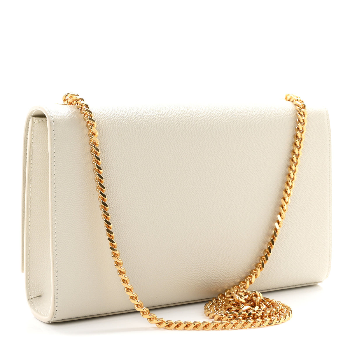 Saint Laurent Grain De Poudre Calfskin Medium Classic Monogram Kate Tassel Satchel Crema Soft 3 of 11