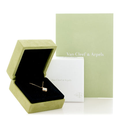 Van Cleef & Arpels 18K Yellow Gold Mother of Pearl Sweet Alhambra Pendant Necklace 6 of 6
