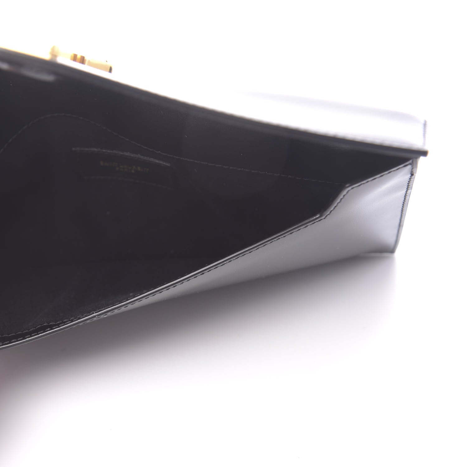 Saint Laurent Smooth Shiny Calfskin Monogram Uptown Pouch Black 5 of 7
