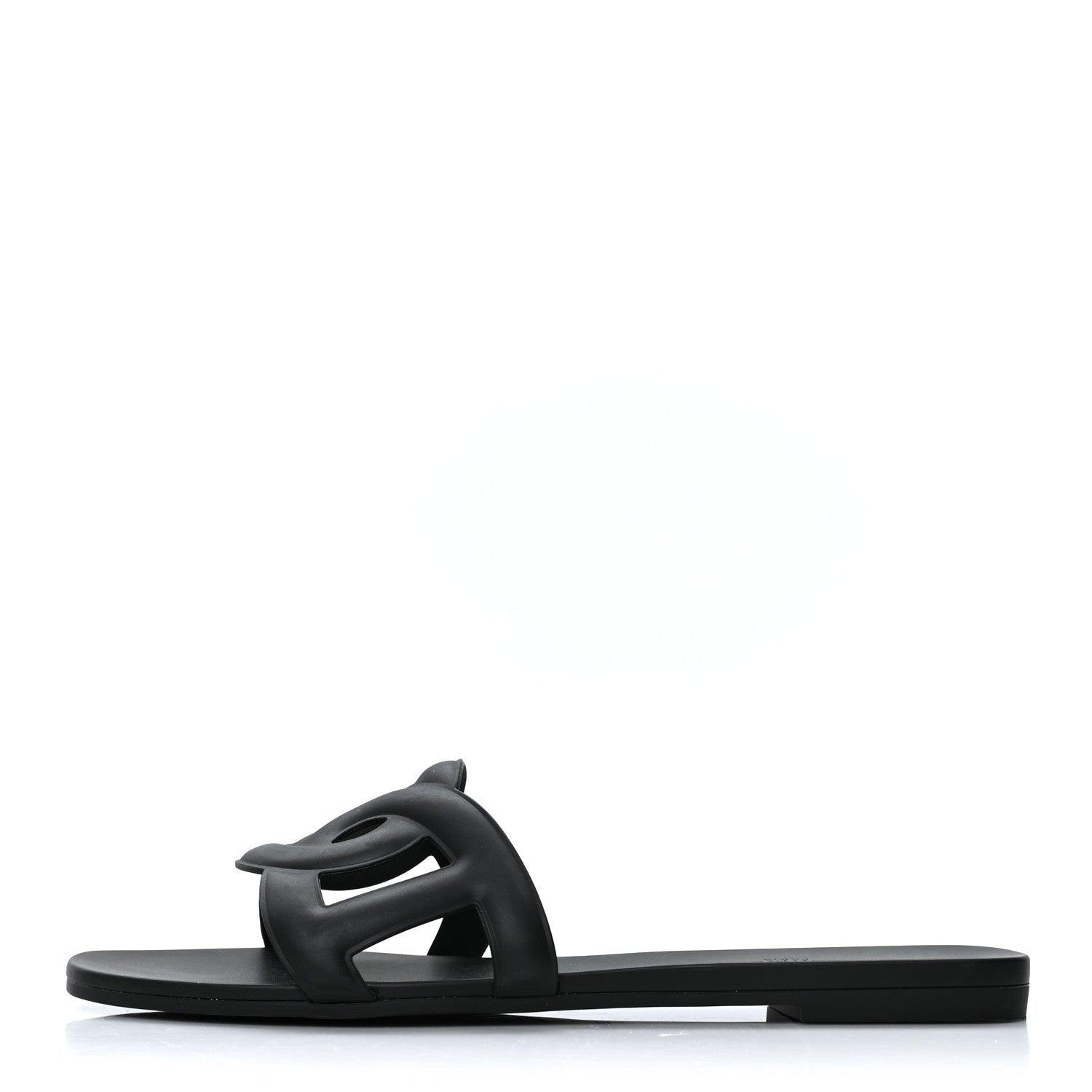 Hermes Rubber Aloha Sandals 38 Black 1 of 9