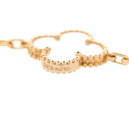 Van Cleef & Arpels 18K Yellow Gold Mother of Pearl 10 Motifs Vintage Alhambra Necklace 4 of 5