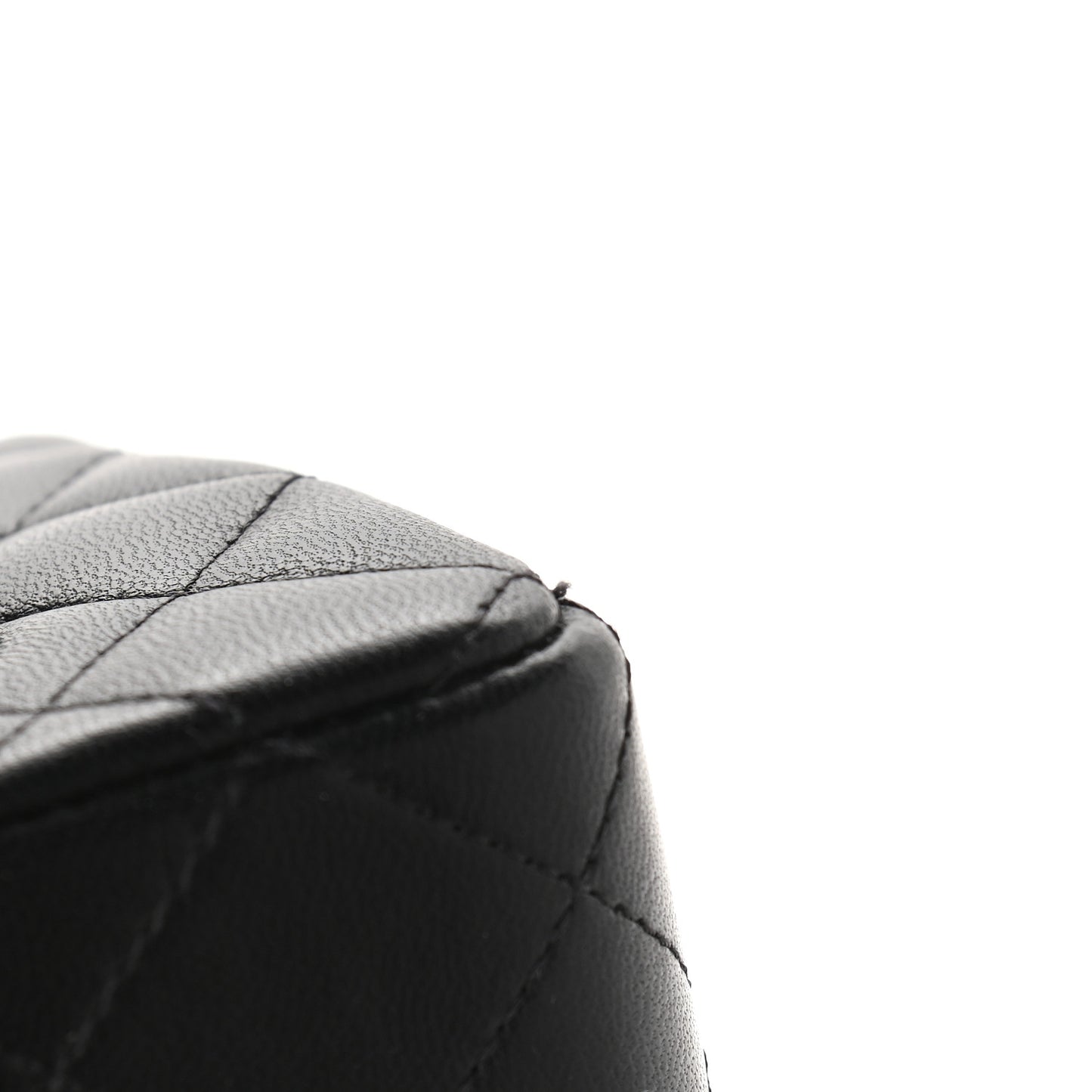 Lambskin Quilted Mini Top Handle Rectangular Flap Black