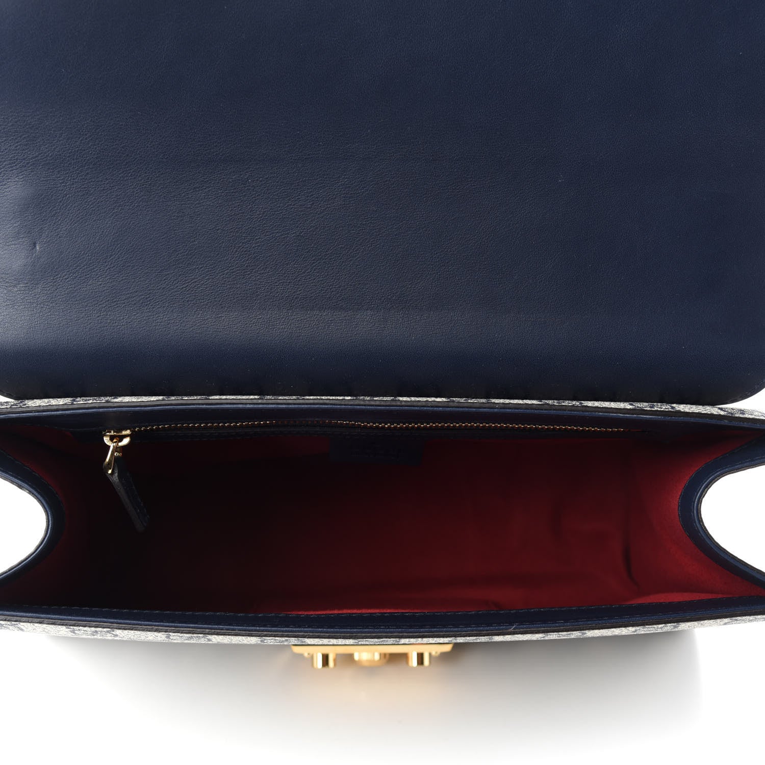 Gucci GG Supreme Monogram Calfskin Medium Padlock Shoulder Bag Beige Blue Mystic White Hibiscus Red 5 of 10