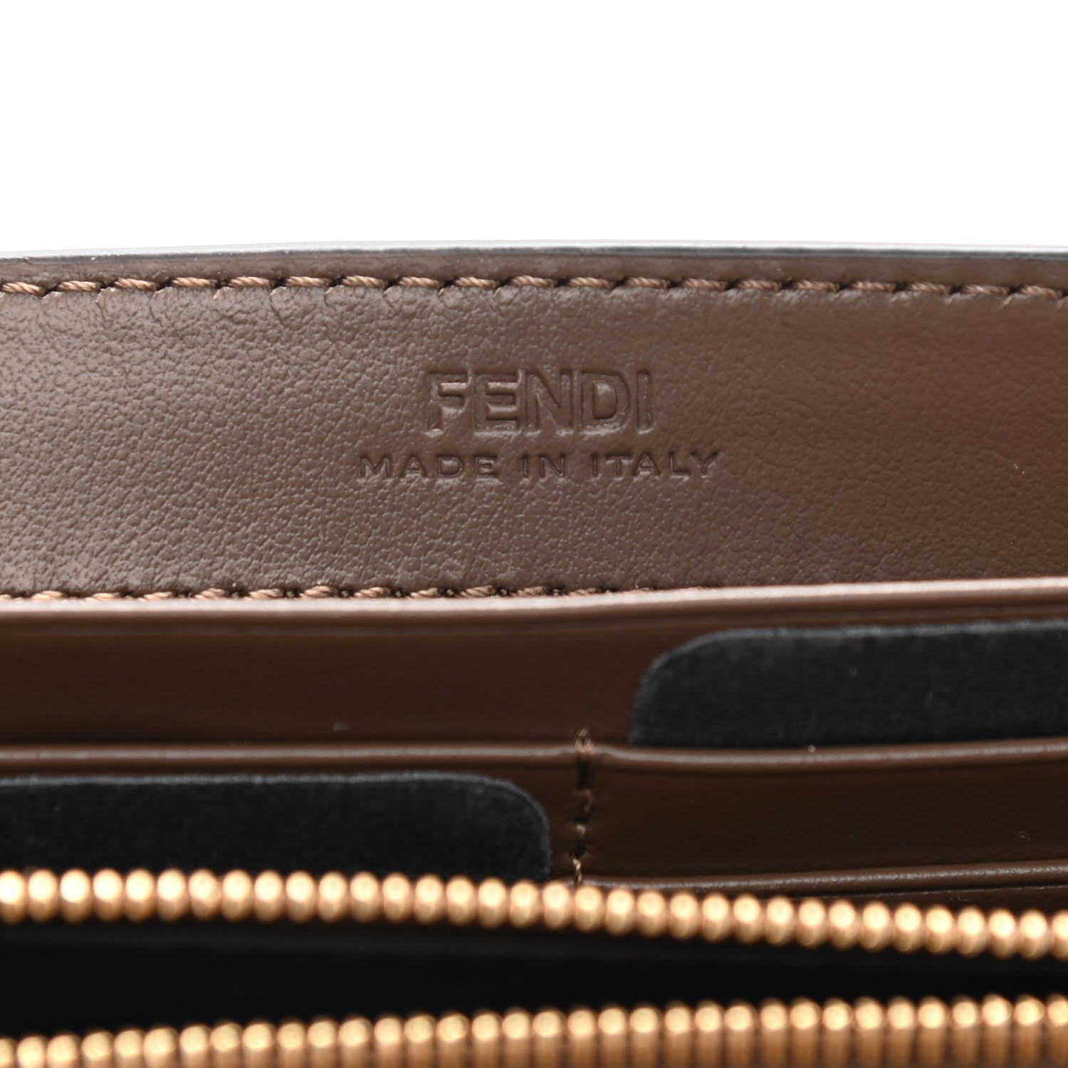 Fendi Vitello Soft F is Fendi Bi-Color FF 1974 Embossed Continental Envelope Wallet On Chain Maya Black 6 of 10