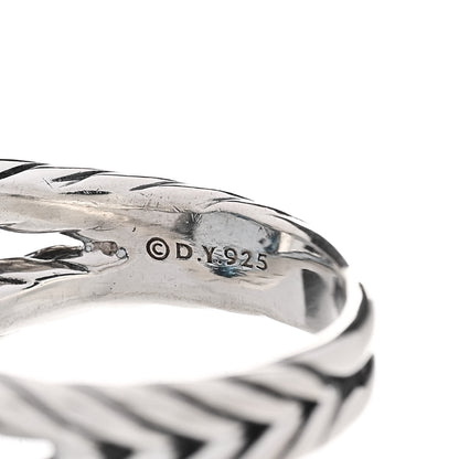 David Yurman Sterling Silver Diamond Blue Topaz 17mm Albion Ring 61 9.5 5 of 7