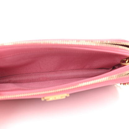 Chanel Caviar Chevron Small Boy Clutch With Chain Pink 5 of 11