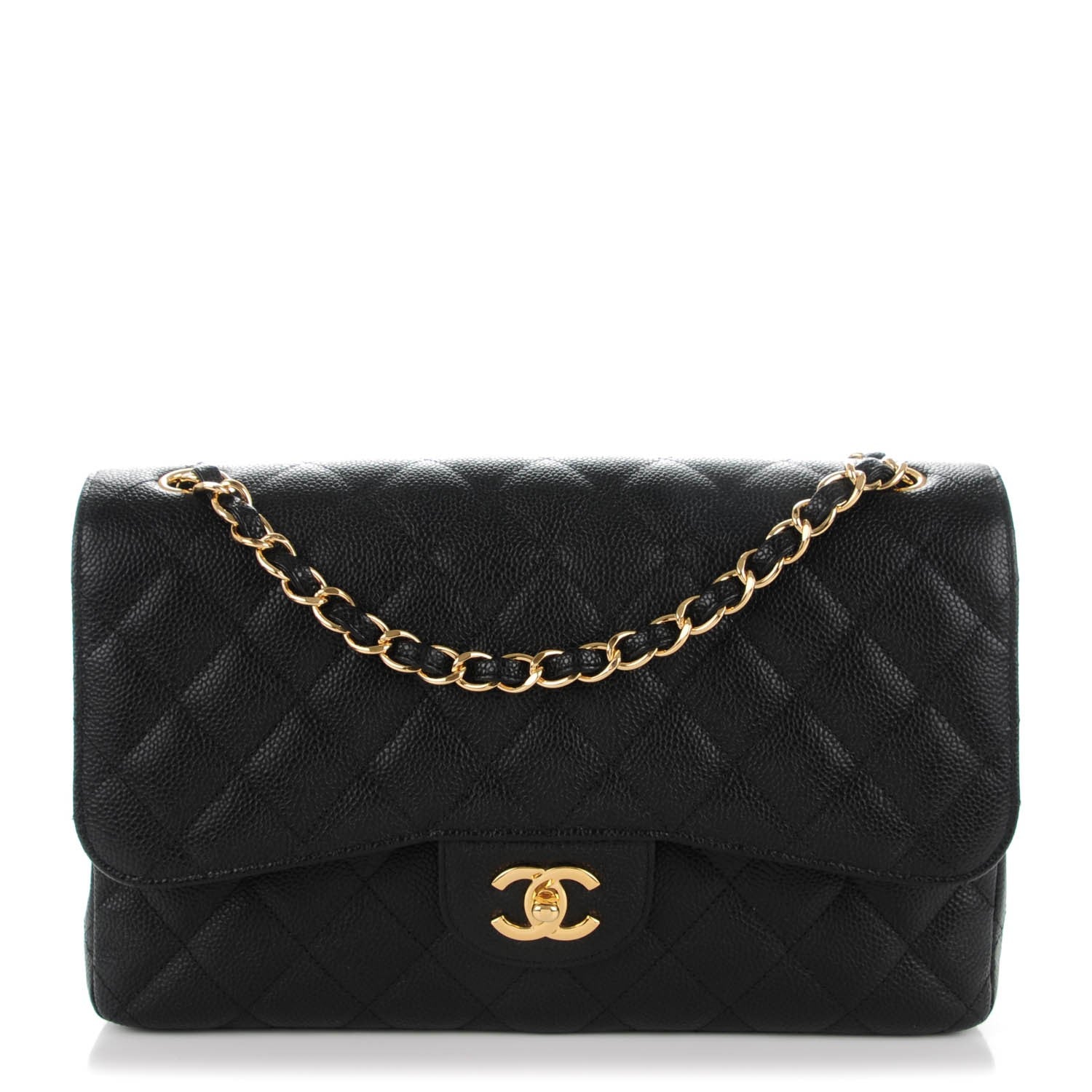 Chanel Caviar Quilted Jumbo Double Flap Black 1 of 8