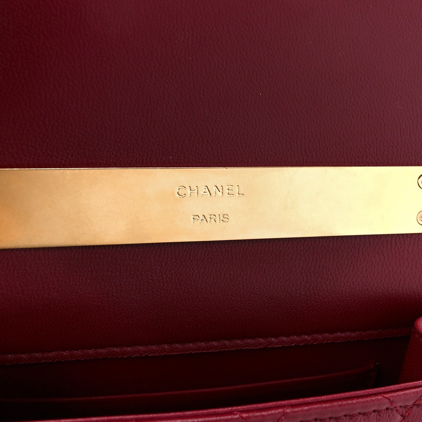Lambskin Enamel Quilted Top Handle Flap With Chain Red
