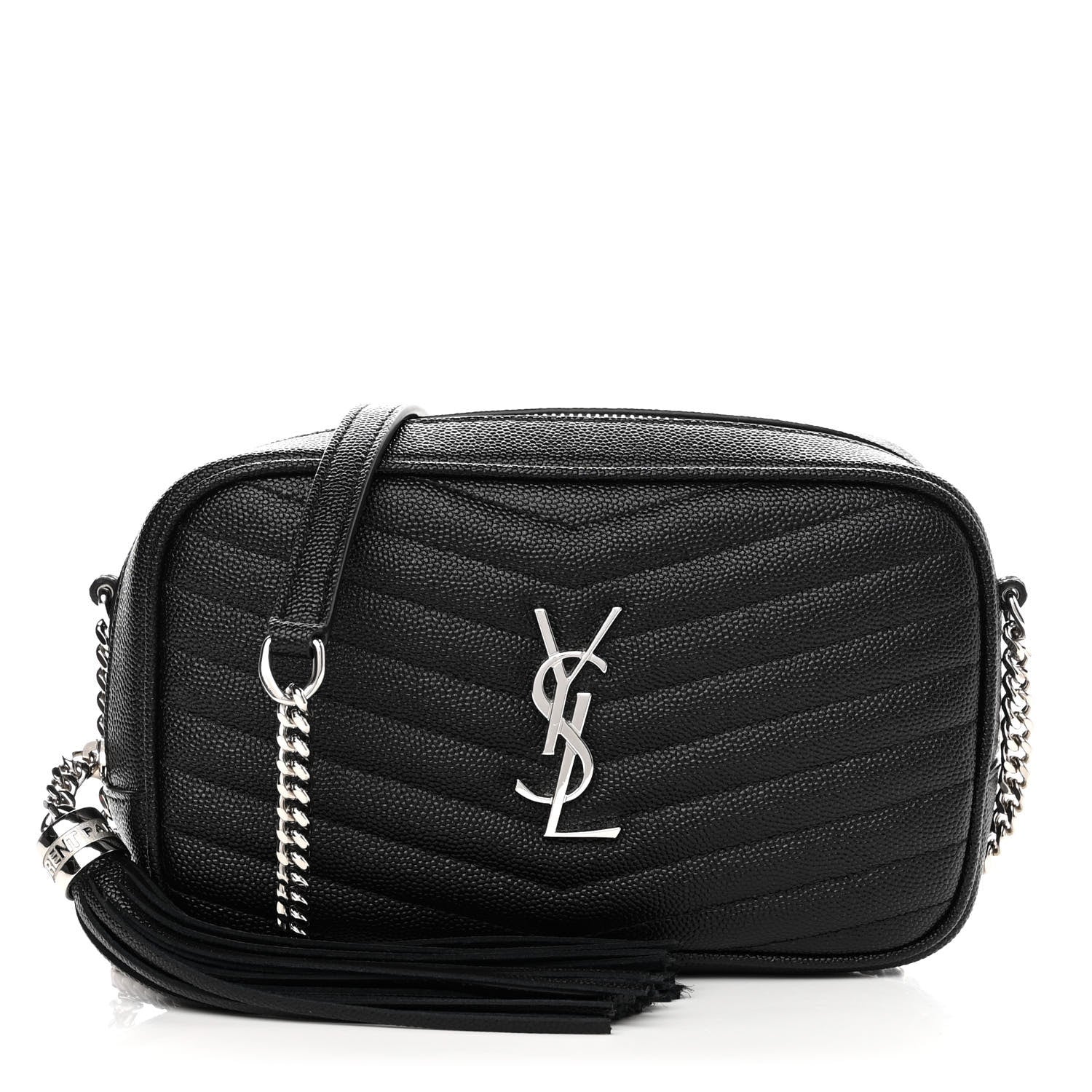Saint Laurent Grain De Poudre Matelasse Monogram Mini Lou Camera Bag Black 1 of 9
