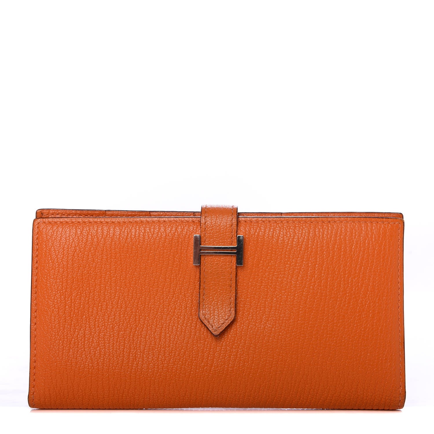 Hermes Chevre Mysore Bearn Gusset Wallet Orange 1 of 7