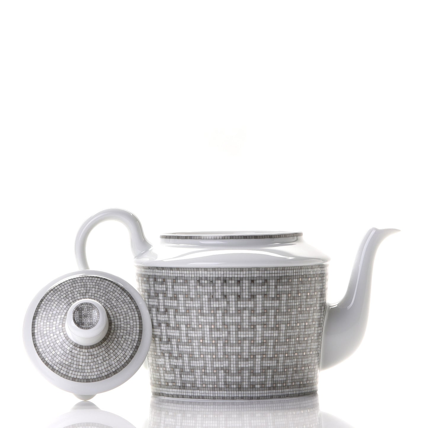 Porcelain 24 Mosaique Teapot Cup Set Platinum