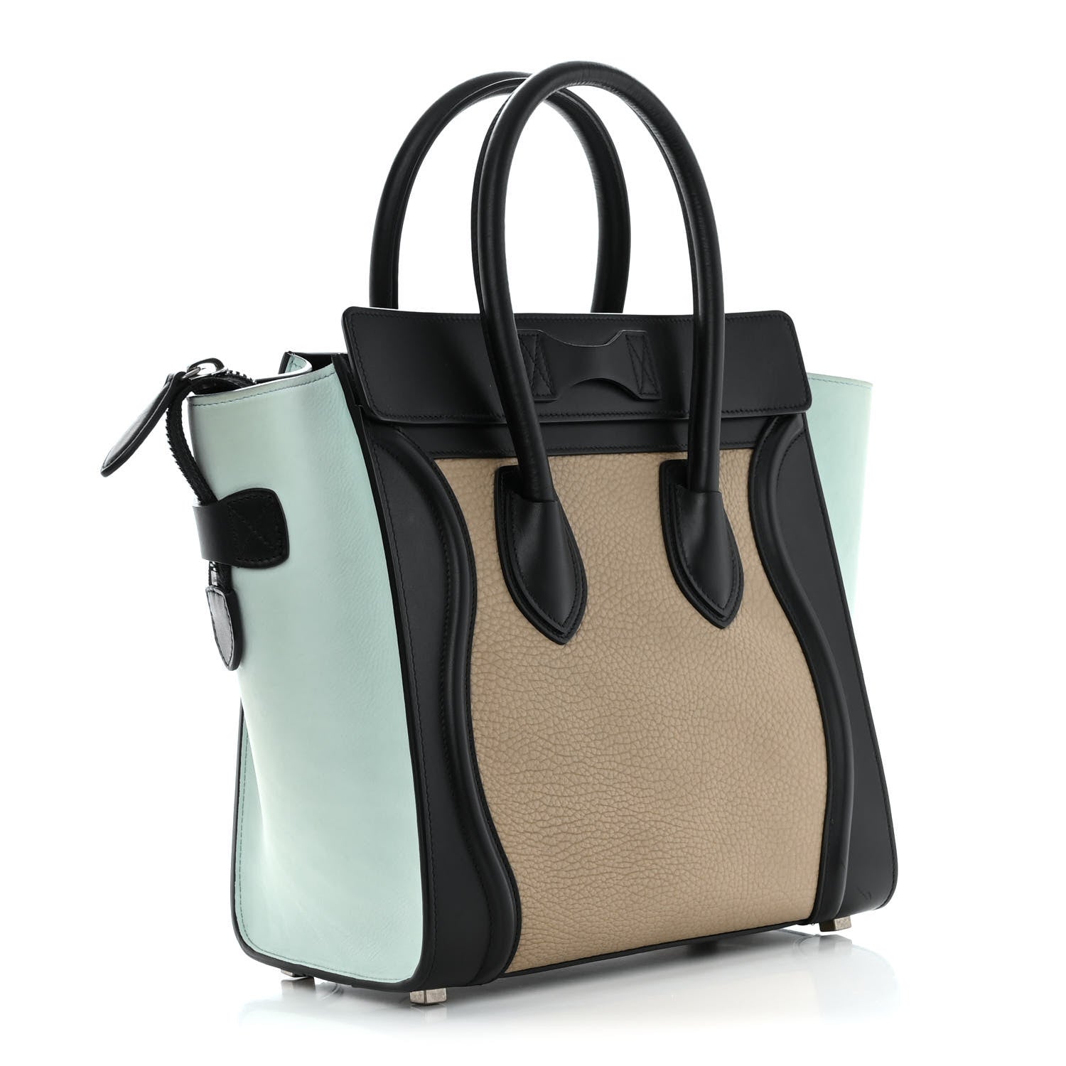 Celine Bullhide Drummed Calfskin Micro Tri-Color Luggage Antarctic 3 of 13