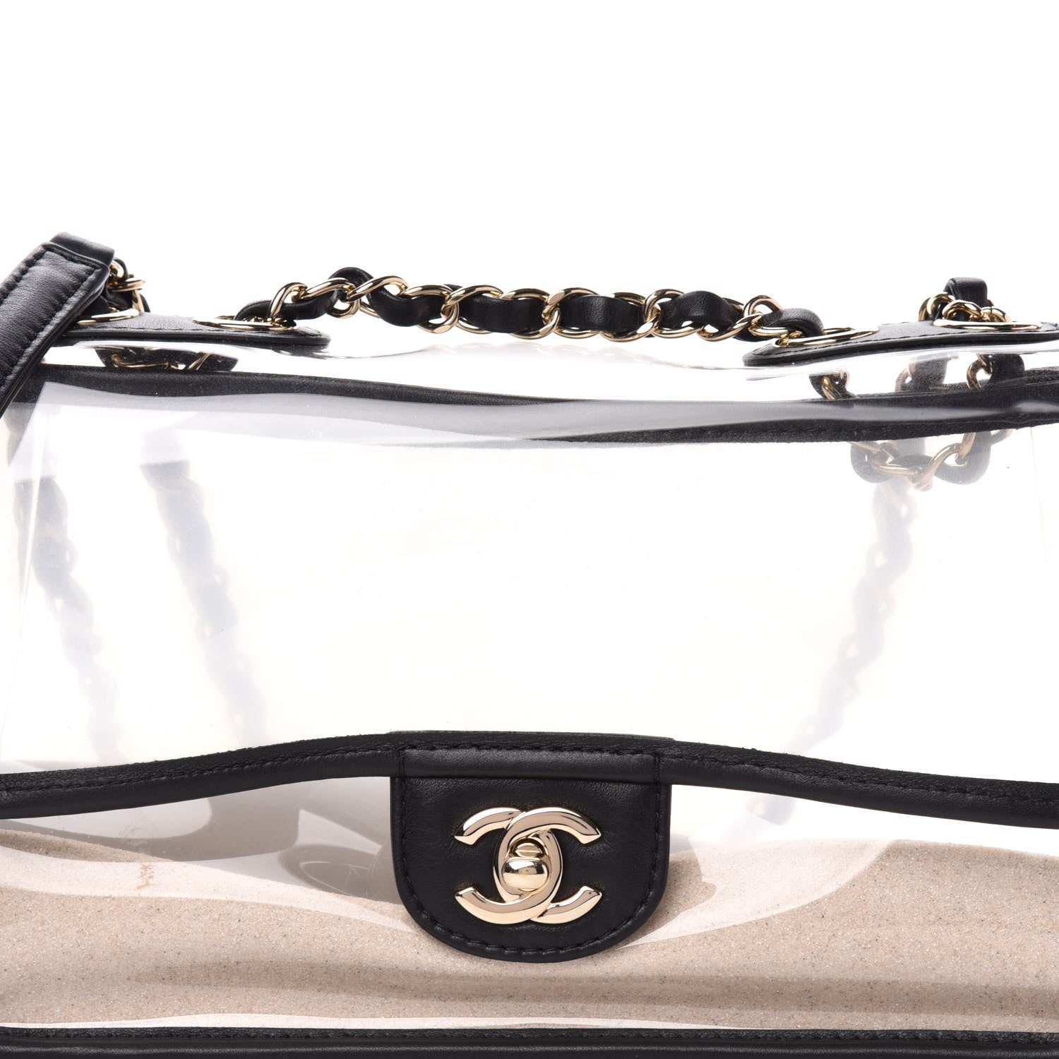 Chanel Lambskin PVC Medium Coco Sand Flap Black 10 of 10