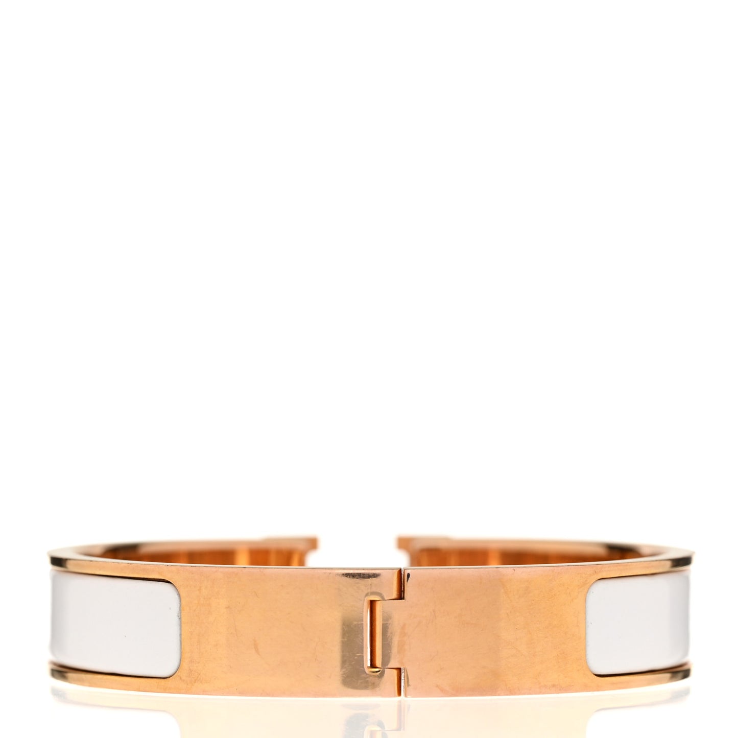 Enamel Narrow Clic Clac H Bracelet GM White