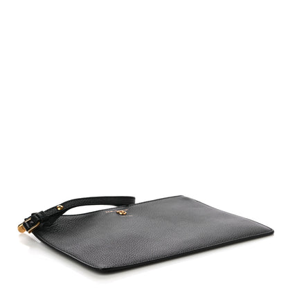 Salvatore Ferragamo Calfskin Wristlet Clutch Black 4 of 8