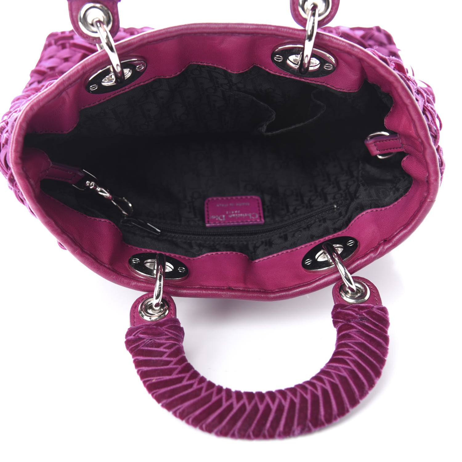 Christian Dior Velvet Woven Small Lady Dior Purple 5 of 12