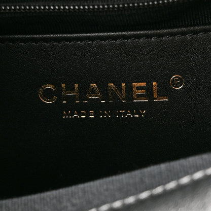 Chanel Shiny Lambskin Quilted CC Belt Shopping Bag Black 5 of 9