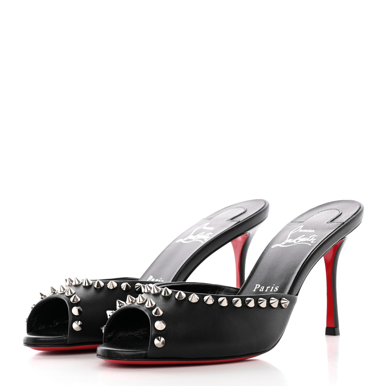 Christian Louboutin Nappa Spike Me Dolly 85 Sandals 36.5 Black 3 of 10
