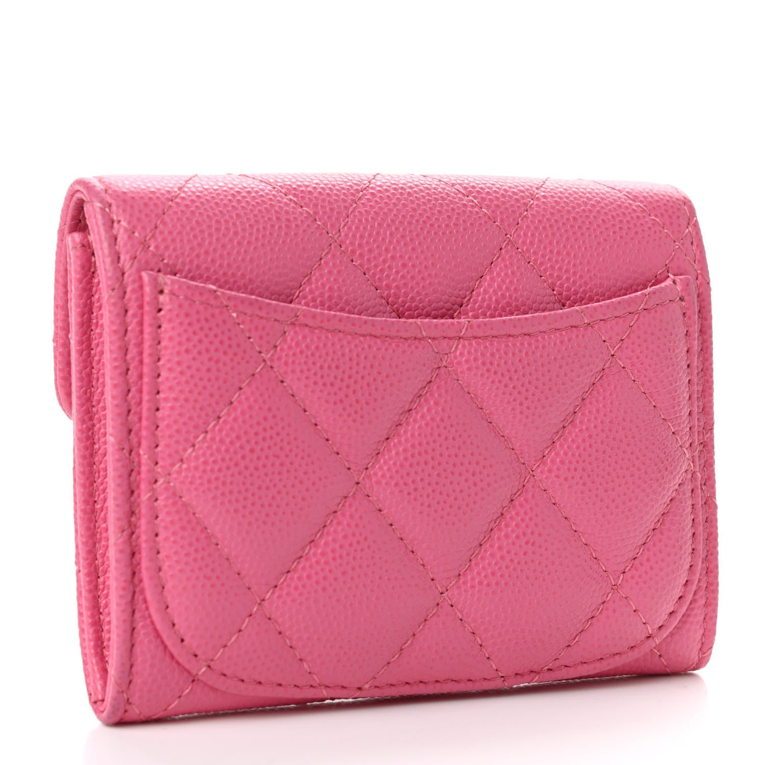 Chanel Caviar Quilted Flap Card Holder Wallet Pink 2 of 4